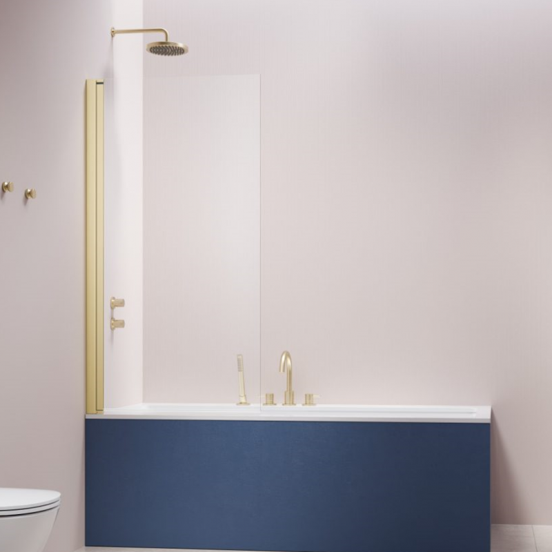 Шторка на ванну Radaway NES 6 BRUSHED LIGHT GOLD PNJ I, дверь маятниковая