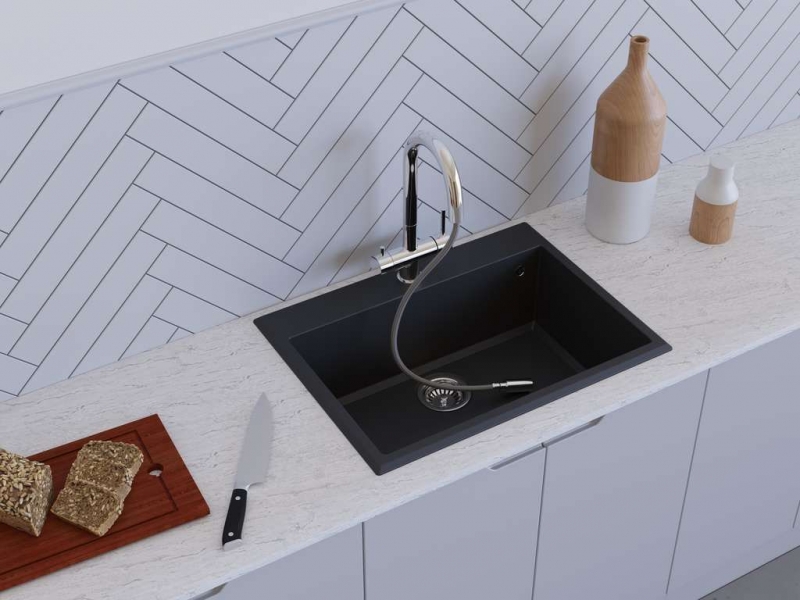 Кухонная мойка Omoikiri Tedori 68-BL Tetogranit/черный