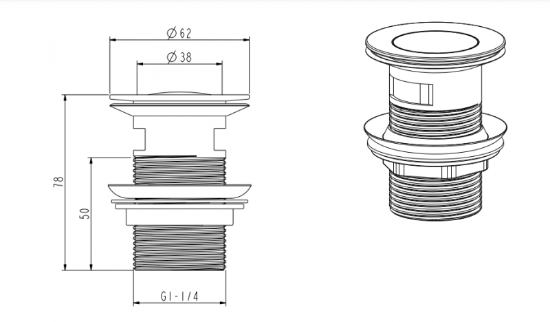 NEMO ROUND СМЕСИТЕЛЬ ДЛЯ РАКОВИНЫ С ДОННЫМ КЛАПАНОМ BRUSH NICKEL