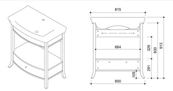 Тумба-консоль BODEN 80 с ящиком