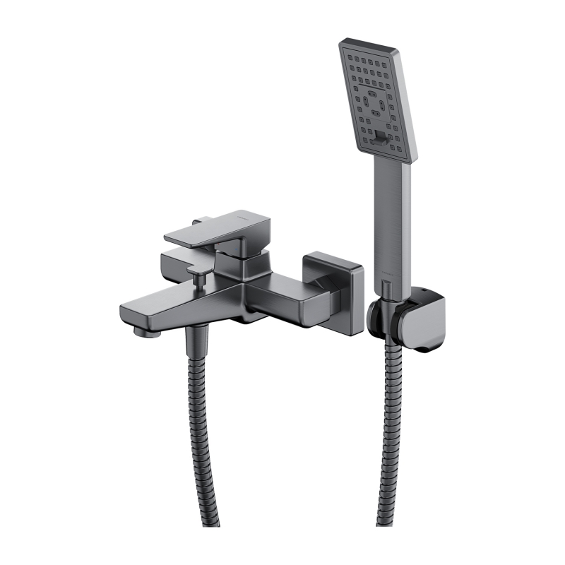 Смеситель для ванны Omnires Parma c душевым набором, сатин