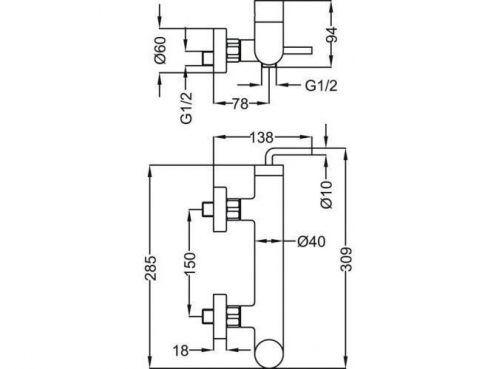 Смеситель для душа Cezares ECO-DM-01-Cr
