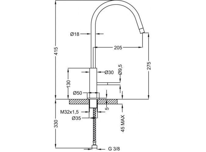 Смеситель для кухни Cezares ECO LLM3-01
