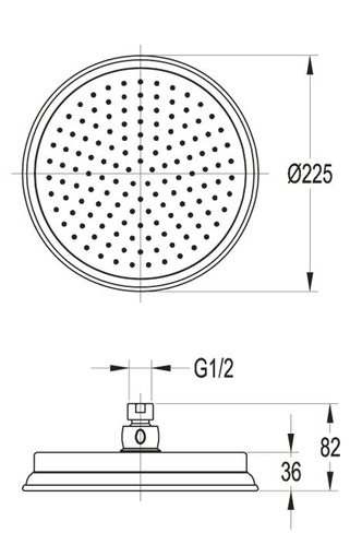 Верхний душ Cezares ARTICOLI VARI, хром, диаметр 22,5 см