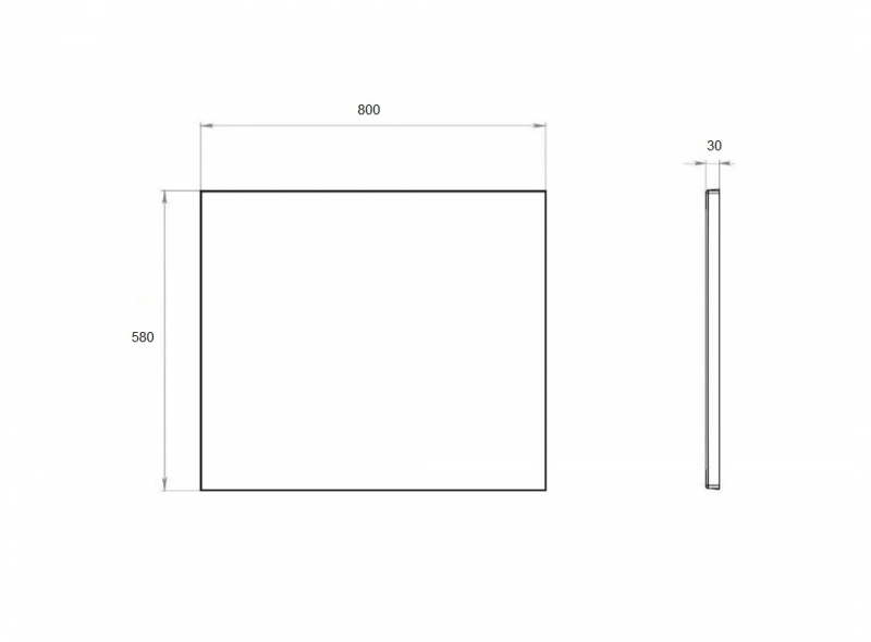 Экран боковой универсальный для акриловых ванн 80 см