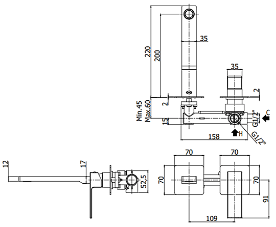 Смеситель для раковины Paffoni Elle, хром