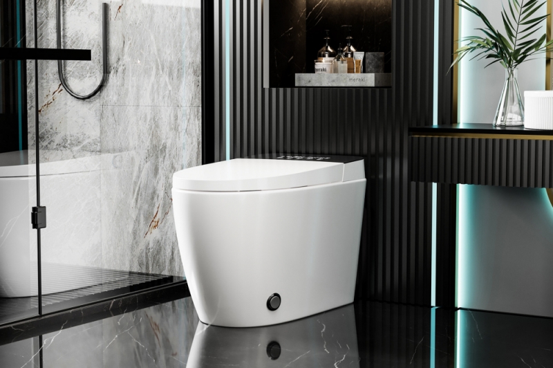 Электронный унитаз-биде ABBER Bequem приставной, напольный белый