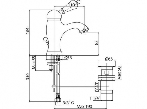 Смеситель для раковины Cezares ELITE LSM1