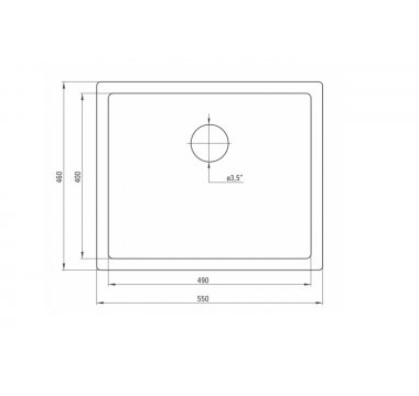 DEANTE CORDA антрацит - мойка 1 чаша, 550*460*190 мм + сифон