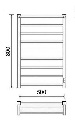 Полотенцесушитель электрический Маргроид Ferrum Вид 81/10 СНШ профильный 80x50 графит (таймер справа)