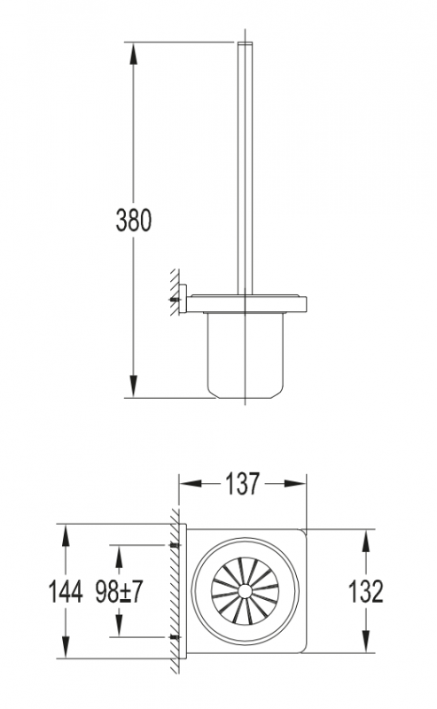 Ерш для туалета Omnires Darling черный