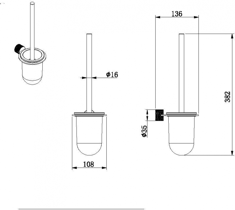 Ершик для унитаза Allen Brau Priority 4.0  графит браш