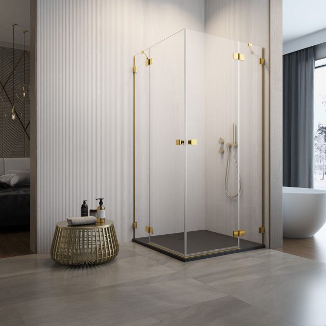 Душевой уголок Radaway Essenza Pro KDD, стекло прозрачное, фурнитура золото