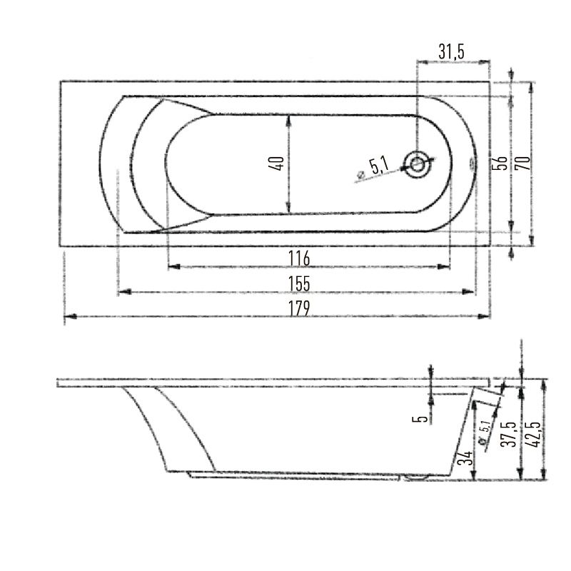 Ванна Eurolux Miamika с каркасом