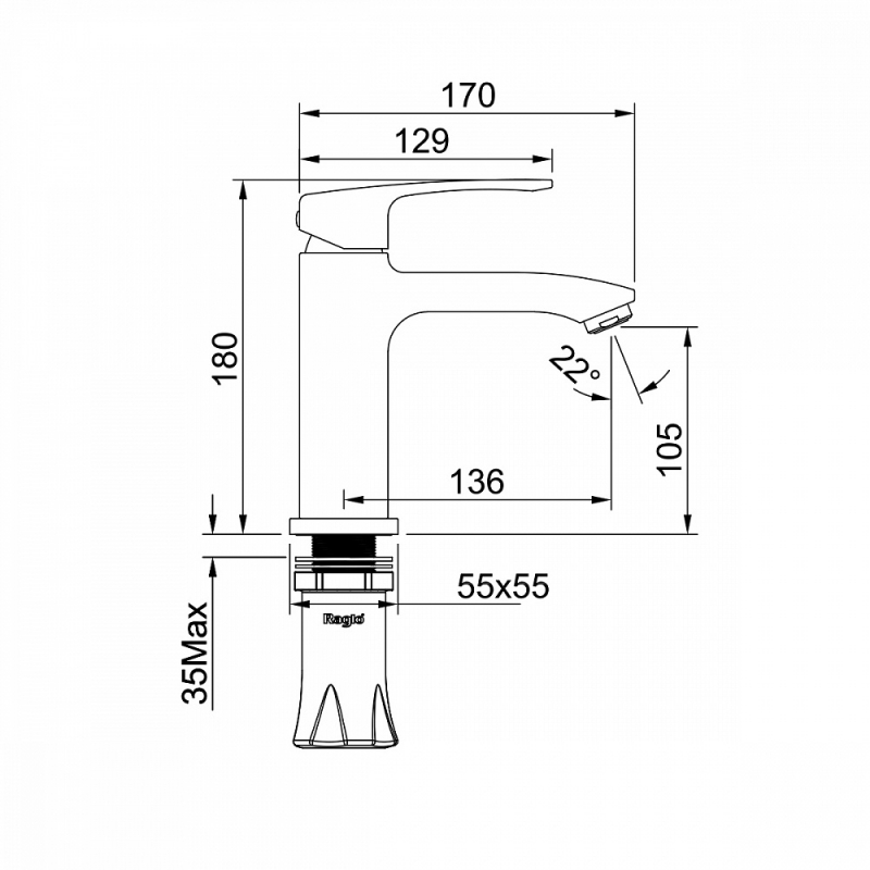 Смеситель для умывальника Raglo R1