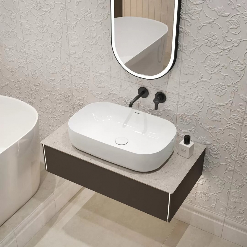 Раковина KERAMA MARAZZI MAGICA накладная 64.5*41*14 белая глянцевая