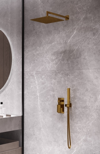 Смеситель встроенный для душа QUBIC Copper Brushed