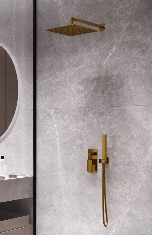 Смеситель встроенный для душа QUBIC Copper Brushed