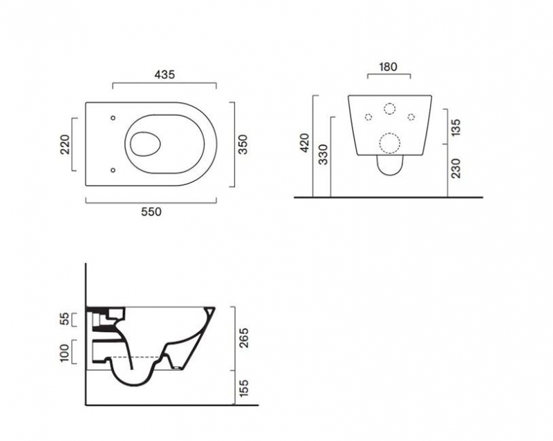 Унитаз подвесной Catalano Zero Торнадо, белый 55*35*27