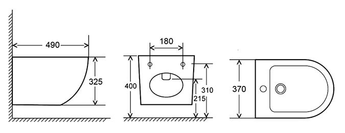 Биде подвесное AQUAme, 49x37 