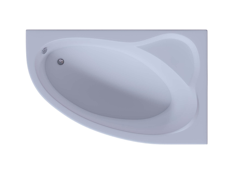 Акриловая асимметричная ванна Aquatek Фиджи 170х110 вклеенный каркас, правая