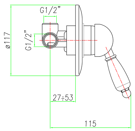 Комплект для псевдобиде Fiore Imperial, хром, без шланга