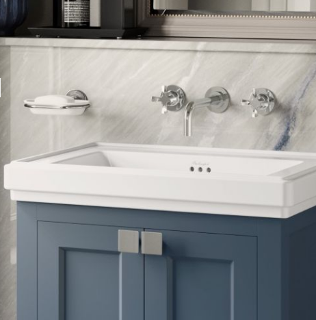 Burlington Riviera СМЕСИТЕЛЬ ДЛЯ РАКОВИНЫ НАСТЕННЫЙ НА 3 ОТВЕРСТИЯ хром