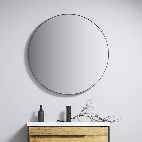 Aqwella Fargo Зеркало круглое 80/60см, цвет чёрный