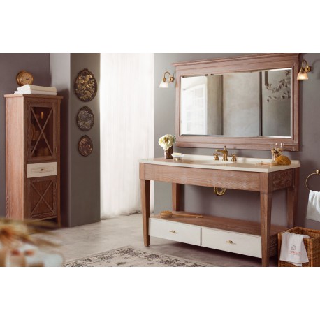 Тумба с умывальником DALLAS 140 (ДУБ) – двойная