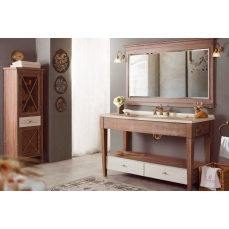 Тумба с умывальником DALLAS 140 (ДУБ) – двойная