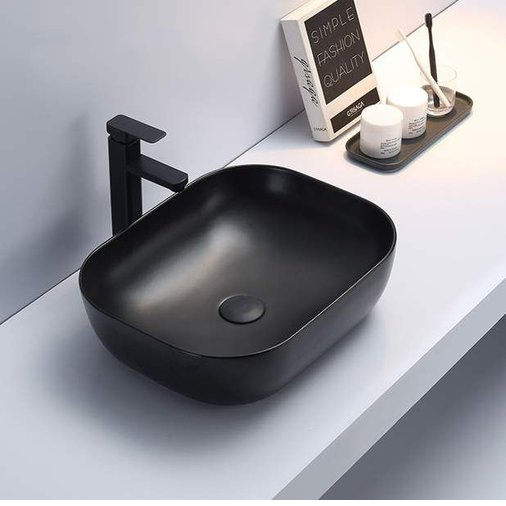 Умывальник накладной Ceramalux 49*39,5*14,5 черный 