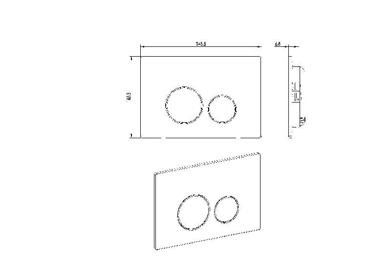 КНОПКА ДЛЯ ИНСТАЛЛЯЦИИ BOHEME, НЕРЖ.СТАЛЬ УЛЬТРАПЛОСКАЯ 