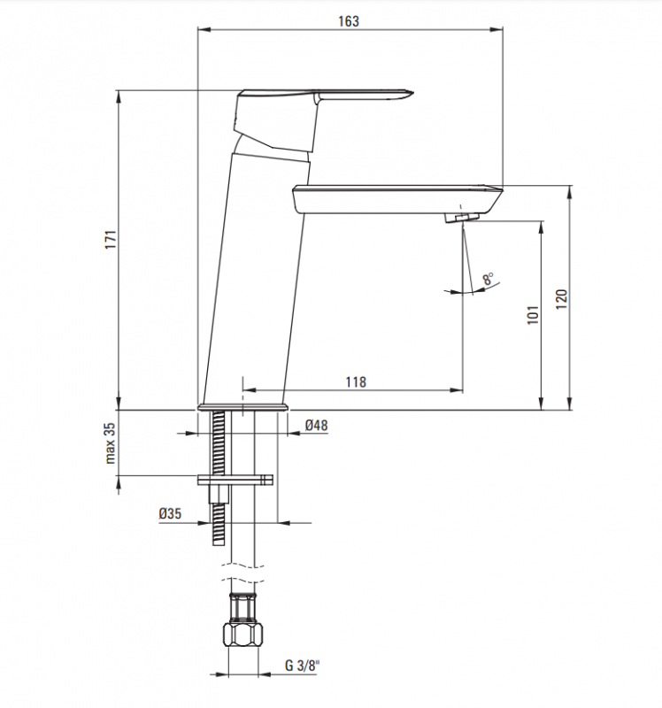 Deante Arnika Gold Смеситель для раковины, золото
