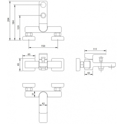 Смеситель для ванны Omnires Baretti