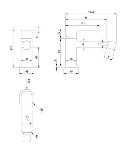 Смеситель Omnires Baretti для биде