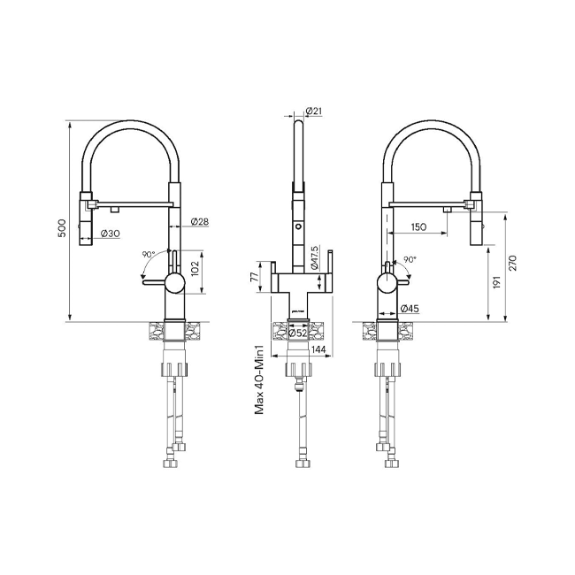 СМЕСИТЕЛЬ PAULMARK GRAVITY, черный/антрацит