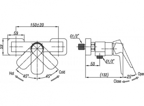 Смеситель для душа Cezares GRACE D