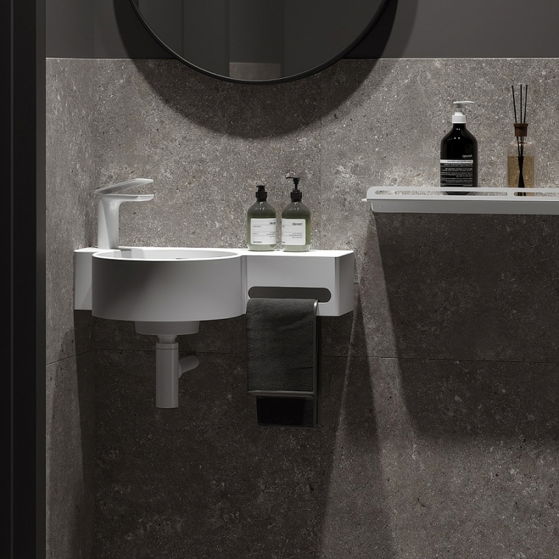 УМЫВАЛЬНИК АВРОРА 550-01, БЕЛЫЙ МАТОВЫЙ SOLID SURFACE