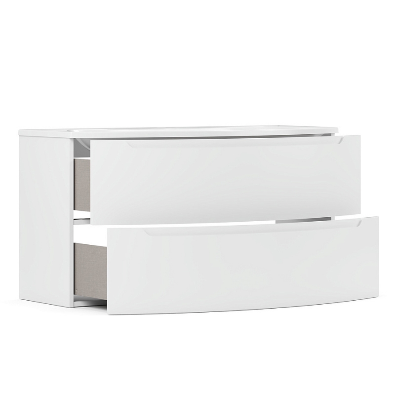 Тумба с умывальником 110 см Belux Ганновер НП 110-02, белая глянцевая