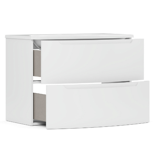 ТУМБА С УМЫВАЛЬНИКОМ ГАННОВЕР НП 80-02, БЕЛЫЙ ГЛЯНЦЕВЫЙ 