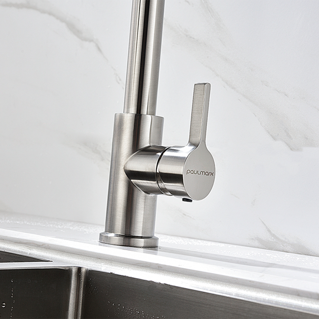 СМЕСИТЕЛЬ PAULMARK HALT HA214021-NI, (СТАЛЬНОЙ/НИКЕЛЬ)