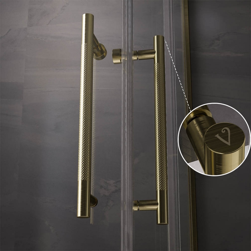 Душевой угол Veconi Premium Trento PTC-20G, профиль  золото брашированное