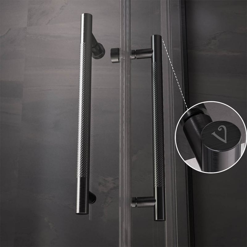 Душевой угол Veconi Premium Trento PTC-20GR, профиль графит брашированный