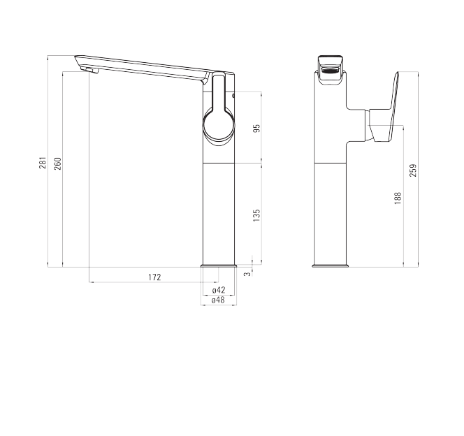 Deante Arnika Gold Смеситель для раковины высокий, золото
