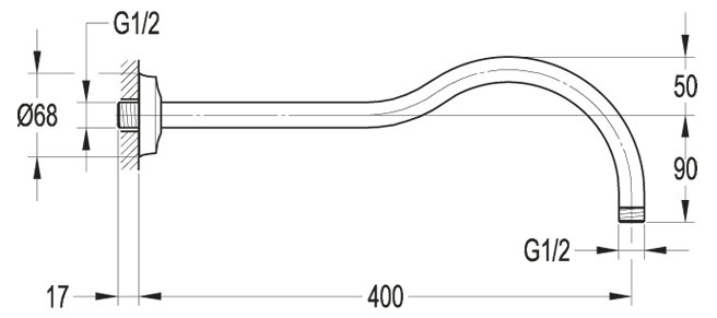 Кронштейн для верхнего душа Cezares LIBERTY