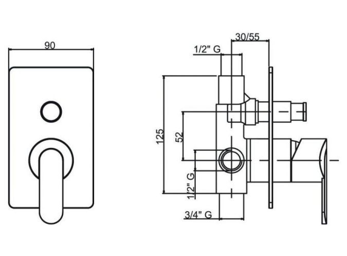 Смеситель для встраиваемых систем Cezares HEAVEN-VDIM-01-Cr