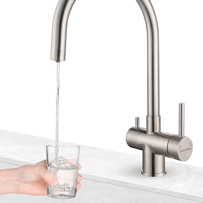 СМЕСИТЕЛЬ PAULMARK HELLER БРАШИРОВАННАЯ СТАЛЬ