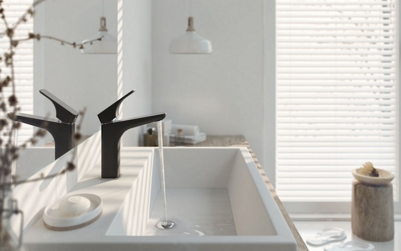 Смеситель для раковины черный Deante Hiacynt 