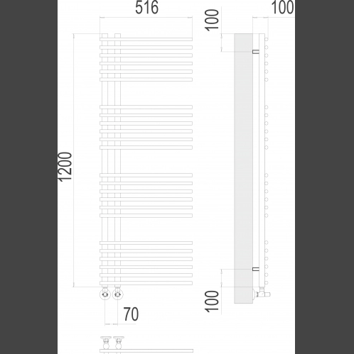 Полотенцесушитель водяной Terminus «Астра» П24 70х1200