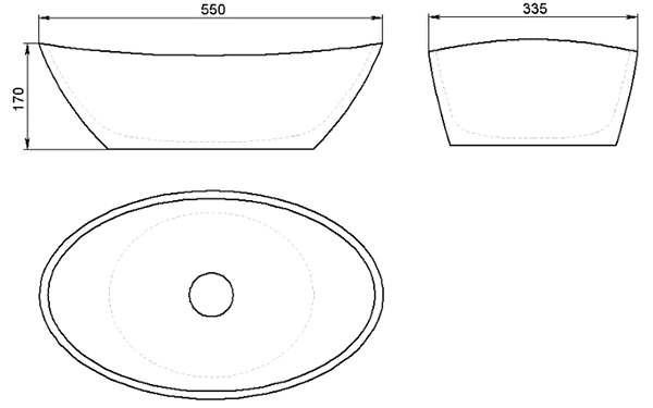 Раковина Holbi Europe, 55x34, из Solid Surface (white/RAL)